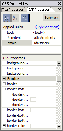 Cascaded CSS Properties in task pane