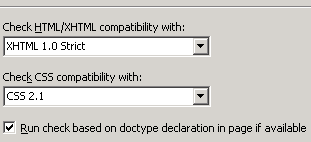 Compatibility check options