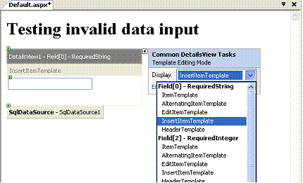 DetailsView template selection