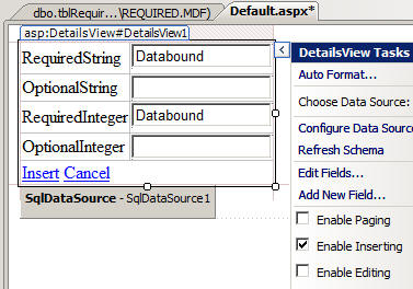 Setting the DetailsView to Insert