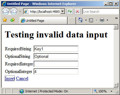 Incomplete data entered in application