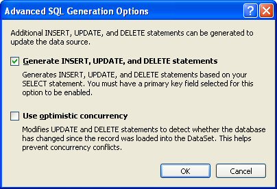 Advanced SQL Generation Options