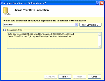 Configure Data Source - Choose connection